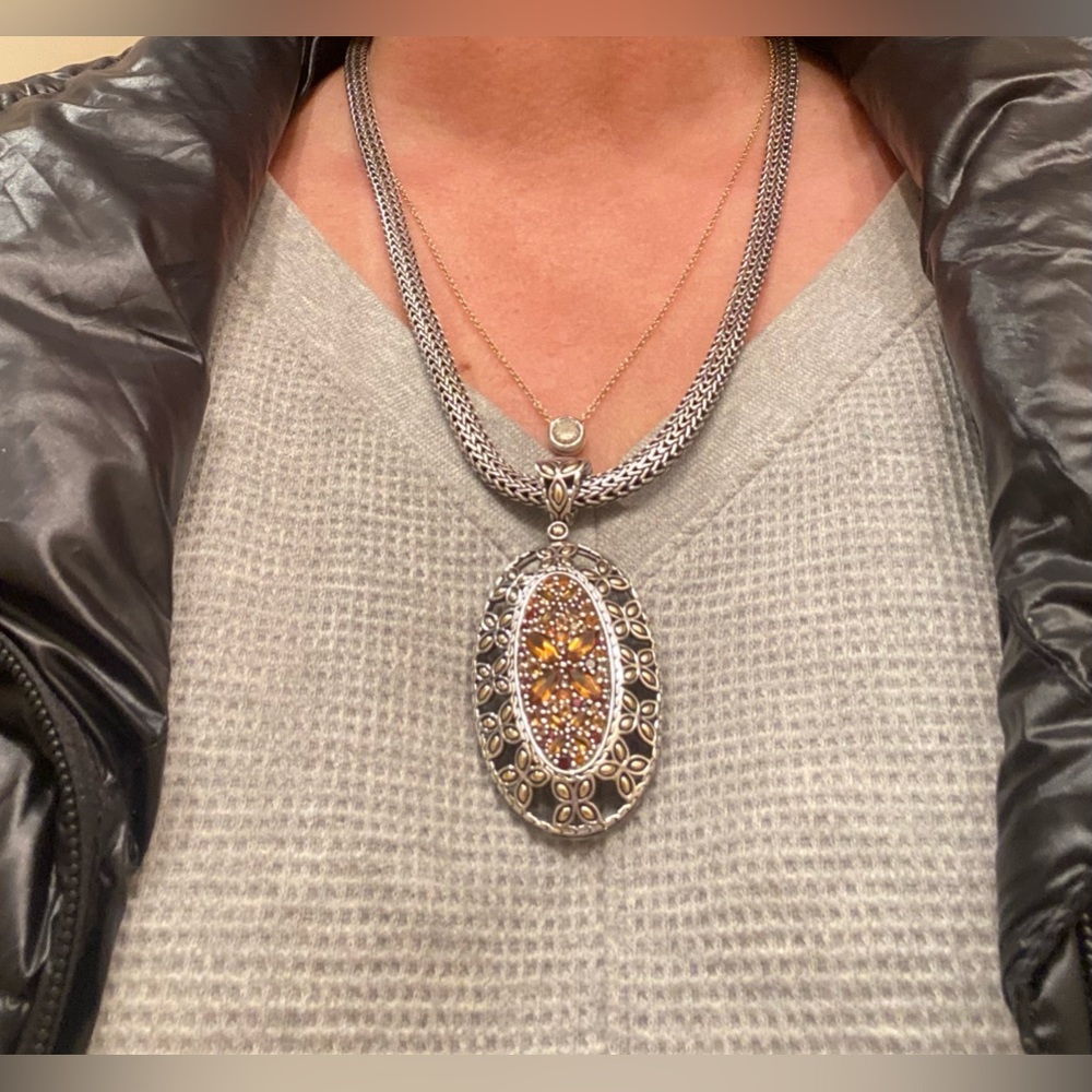 John Hardy Batu Kawung Silver 18K Enhancer Pendant - Picture 14 of 16